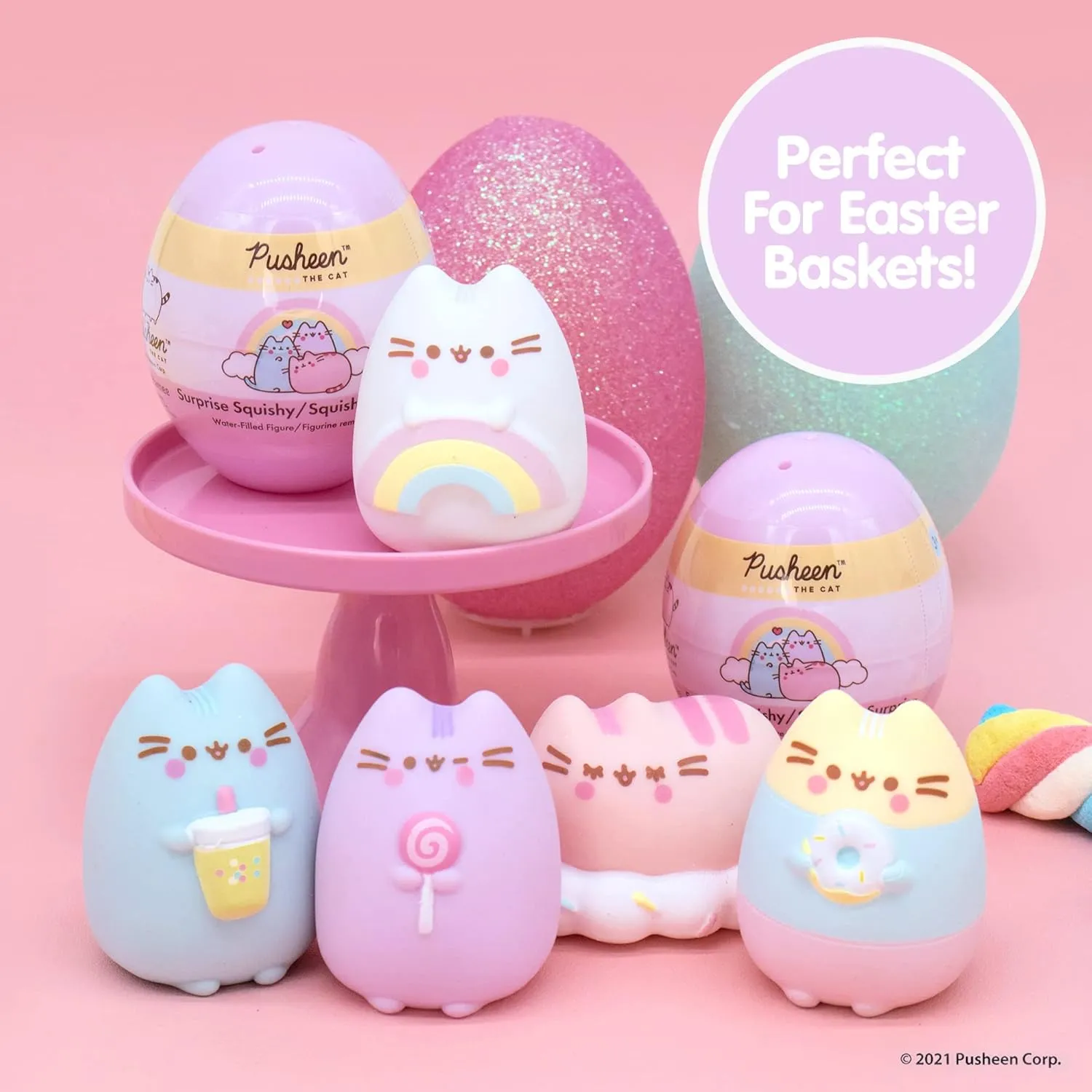 Hamee Pusheen The Cat [Surprise Blind Capsule] [Series 2] Cute Water Filled Squishy Toy [Birthday Gift Bags, Party Favors, Gift Basket Filler, Stress Relief Toys] - (5 PC. Set) (One of Each Style)
