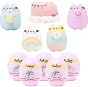 Hamee Pusheen The Cat [Surprise Blind Capsule] [Series 2] Cute Water Filled Squishy Toy [Birthday Gift Bags, Party Favors, Gift Basket Filler, Stress Relief Toys] - (5 PC. Set) (One of Each Style)