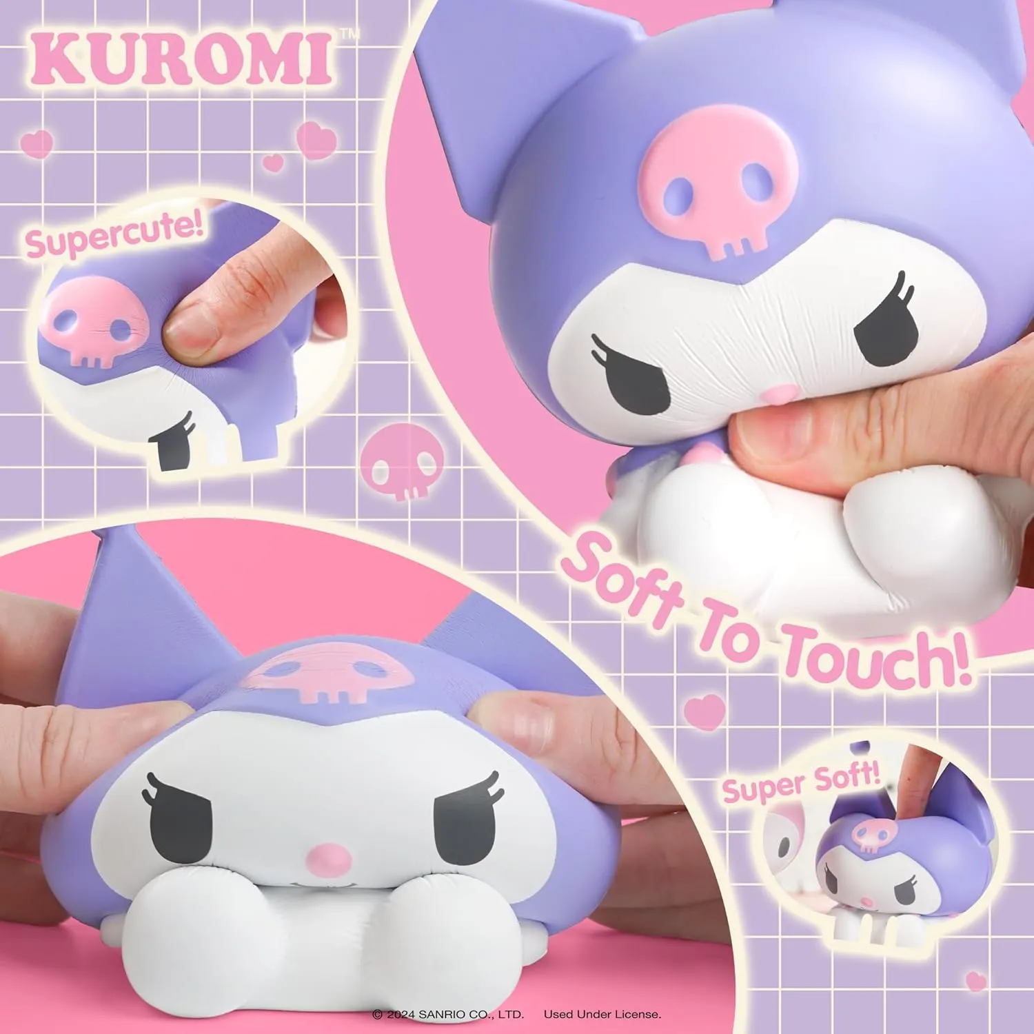 Hamee SquiSHU Buddy Hello Kitty and Friends Kuromi, Cute Birthday Gift, Official Merchandise, Toys for Kids & Adult, Model Squishy for Collectors