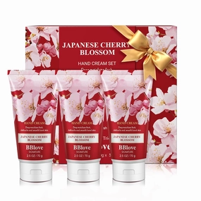 Hand Cream Moisturizing Luxury Set - 3PCS x 2.5oz Japanese Cherry Blossom Lotion. Nourishes Dry Hands, Travel-Sized