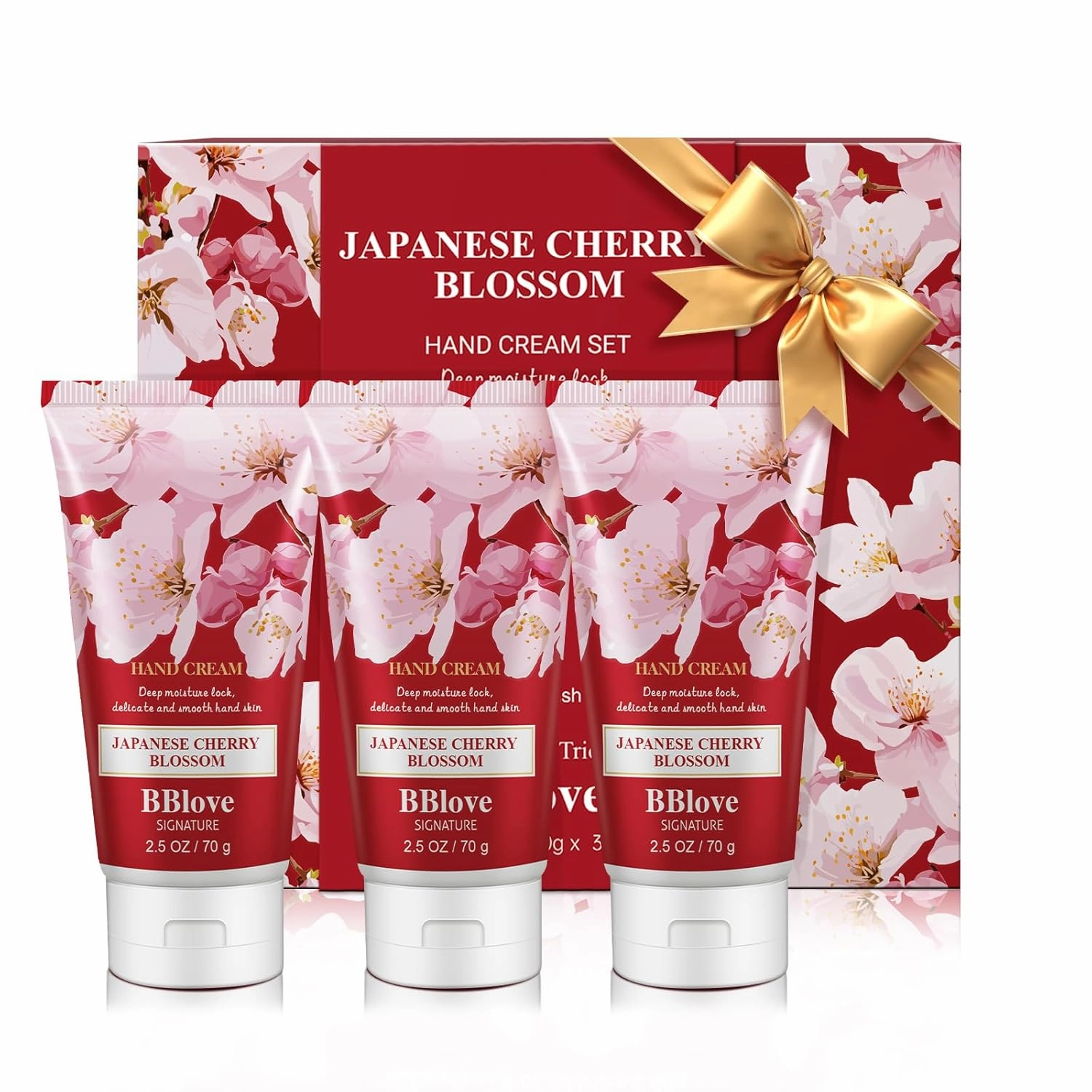 Hand Cream Moisturizing Luxury Set - 3PCS x 2.5oz Japanese Cherry Blossom Lotion. Nourishes Dry Hands, Travel-Sized