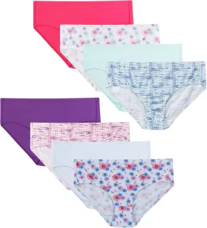 Hanes Ultimate Girls' Underwear, Pure Comfort Organic 100% Cotton Panties, Briefs & Hipsters, 8-Pack
