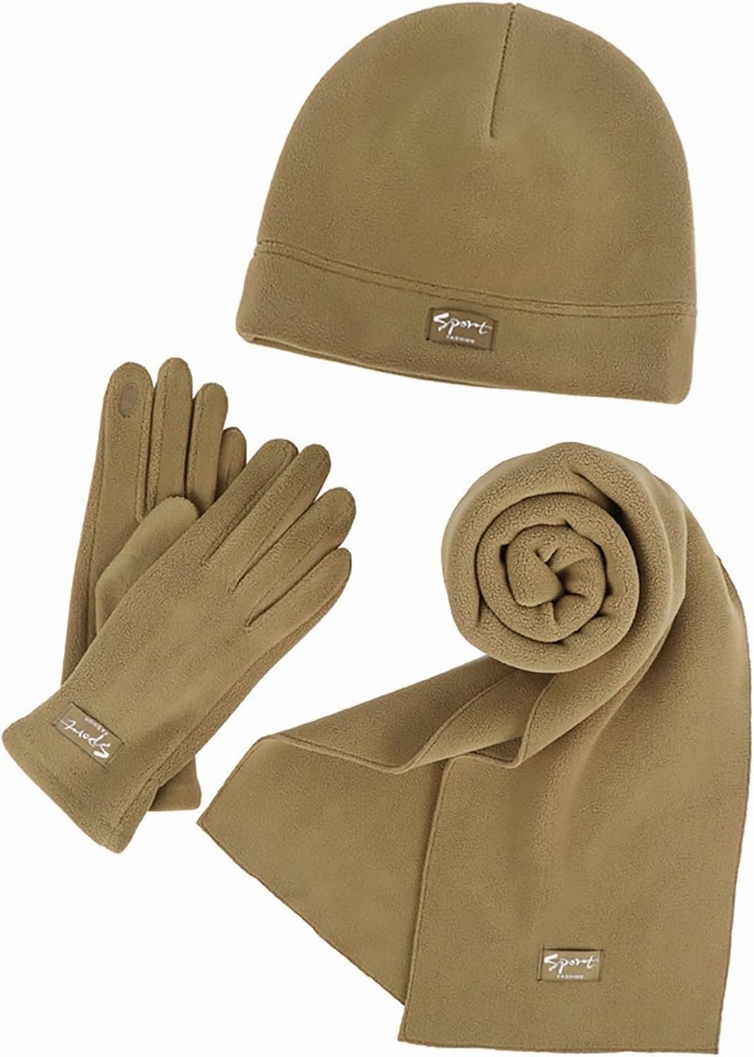 Hat and Gloves for Women Warm Cute Wool Hat Scarf Gloves Three Winter Snow Knit Hat with Faux Fur Ball Scarves Glove