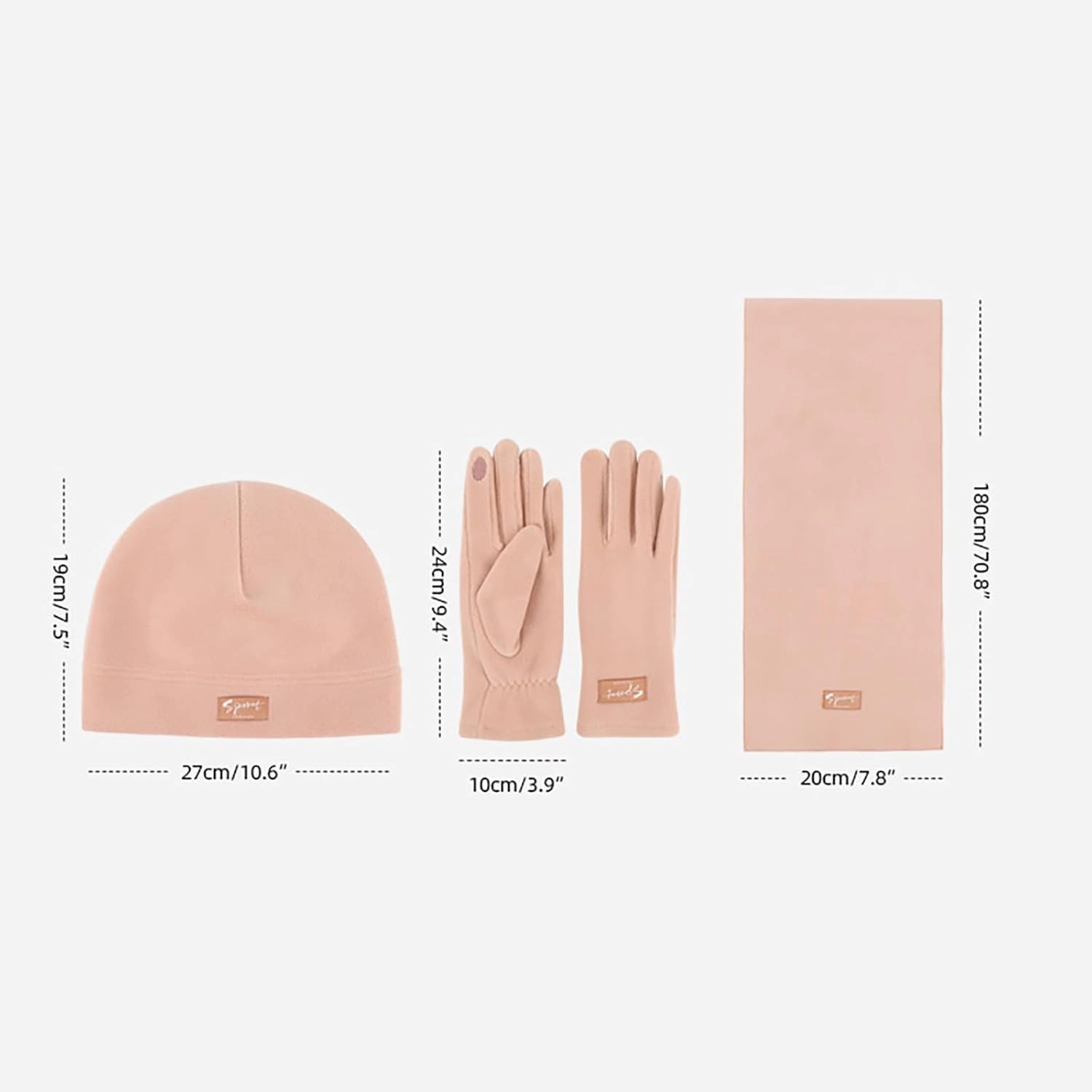 Hat and Gloves for Women Warm Cute Wool Hat Scarf Gloves Three Winter Snow Knit Hat with Faux Fur Ball Scarves Glove