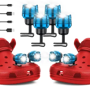 Headlights - 4pcs LED Lights for Shoes Charm Accessories, IP68 Waterproof for Adults and Kids - Hiking, Walking Dog and Camping Gear Essentials-0912