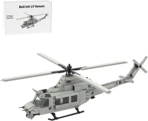 Helicopter Building Kit, Bell UH-1Y Venom Military Airplane Model Toy Sets, Creative MOC Building Blocks for Adults (1070PCS), Large, YUM51XG1339NH593DO