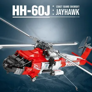 HH-60J Rescue Helicopter Building Blocks, Military Army Airplane Building Bricks, Airplane Building Blocks for Kids Adults, Military Fighter Model, MOC Aircraft Model Plane Toy (1137 PCS)