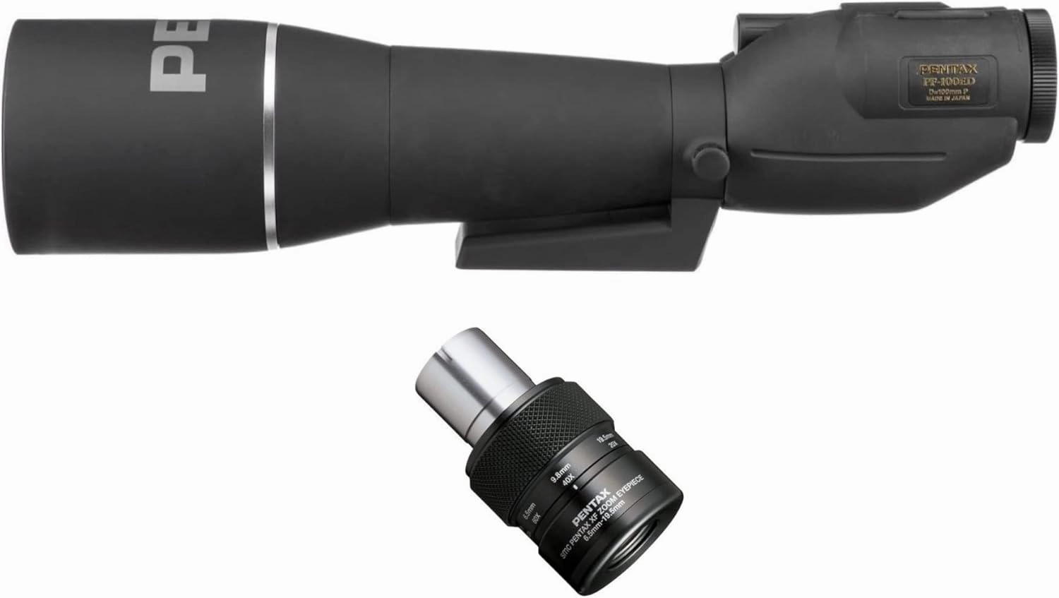High-Precision Pentax PF-100ED 100mm Spotting Scope with Extra-Low Dispersion Glass - Ideal for Birdwatching and Target Practice - Compact and Versatile Bundle with Pentax XF Zoom Eyepiece (2 Items)