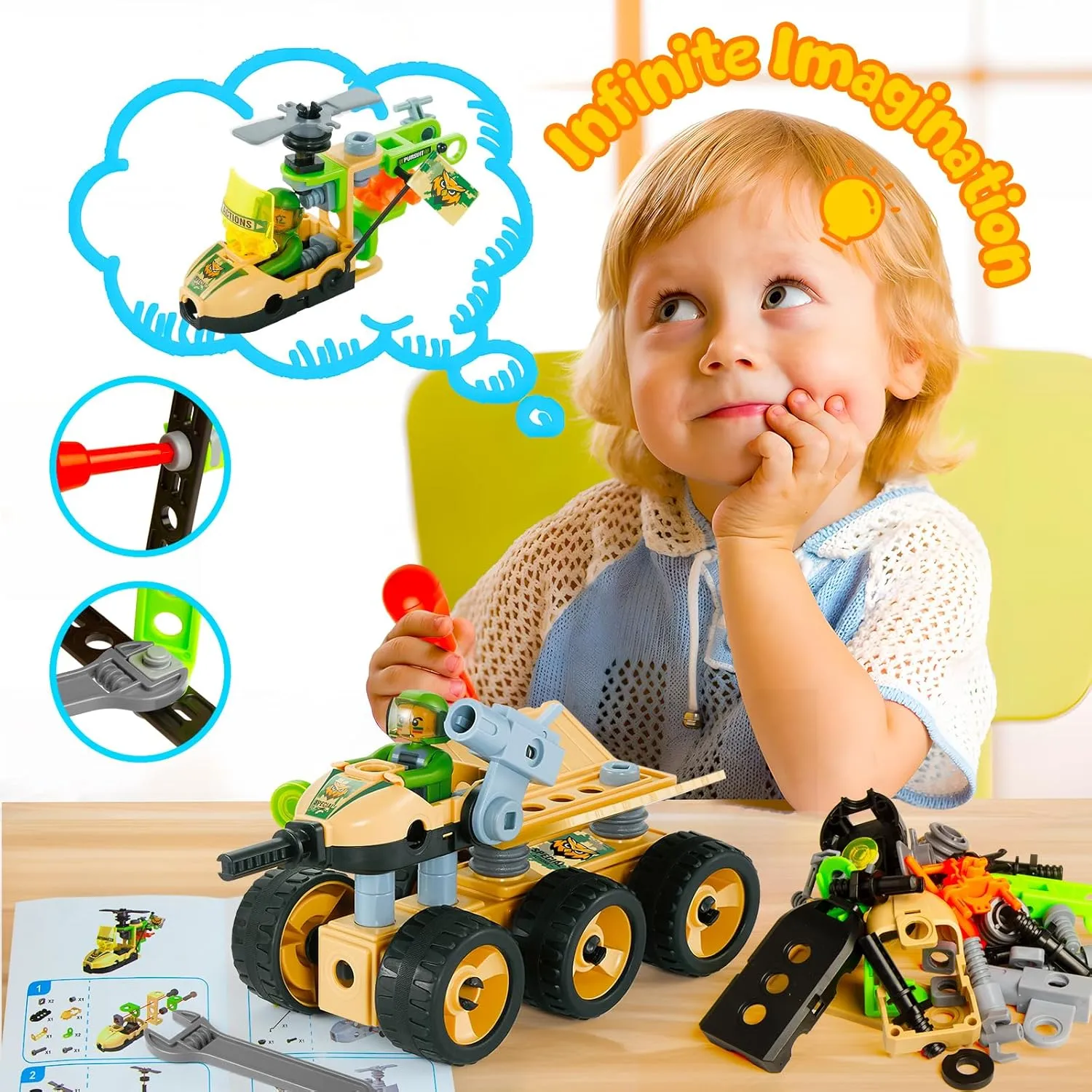 HOMETTER Stem Building Toys, Dinosaur Toys for 5  Years Old Kids, Engineering Toys Creative Set, Christmas Ideas Gift for Boys Age 5 6 7 8 9 10  Years Old