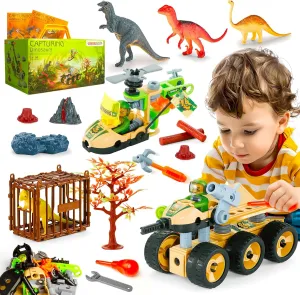 HOMETTER Stem Building Toys, Dinosaur Toys for 5  Years Old Kids, Engineering Toys Creative Set, Christmas Ideas Gift for Boys Age 5 6 7 8 9 10  Years Old