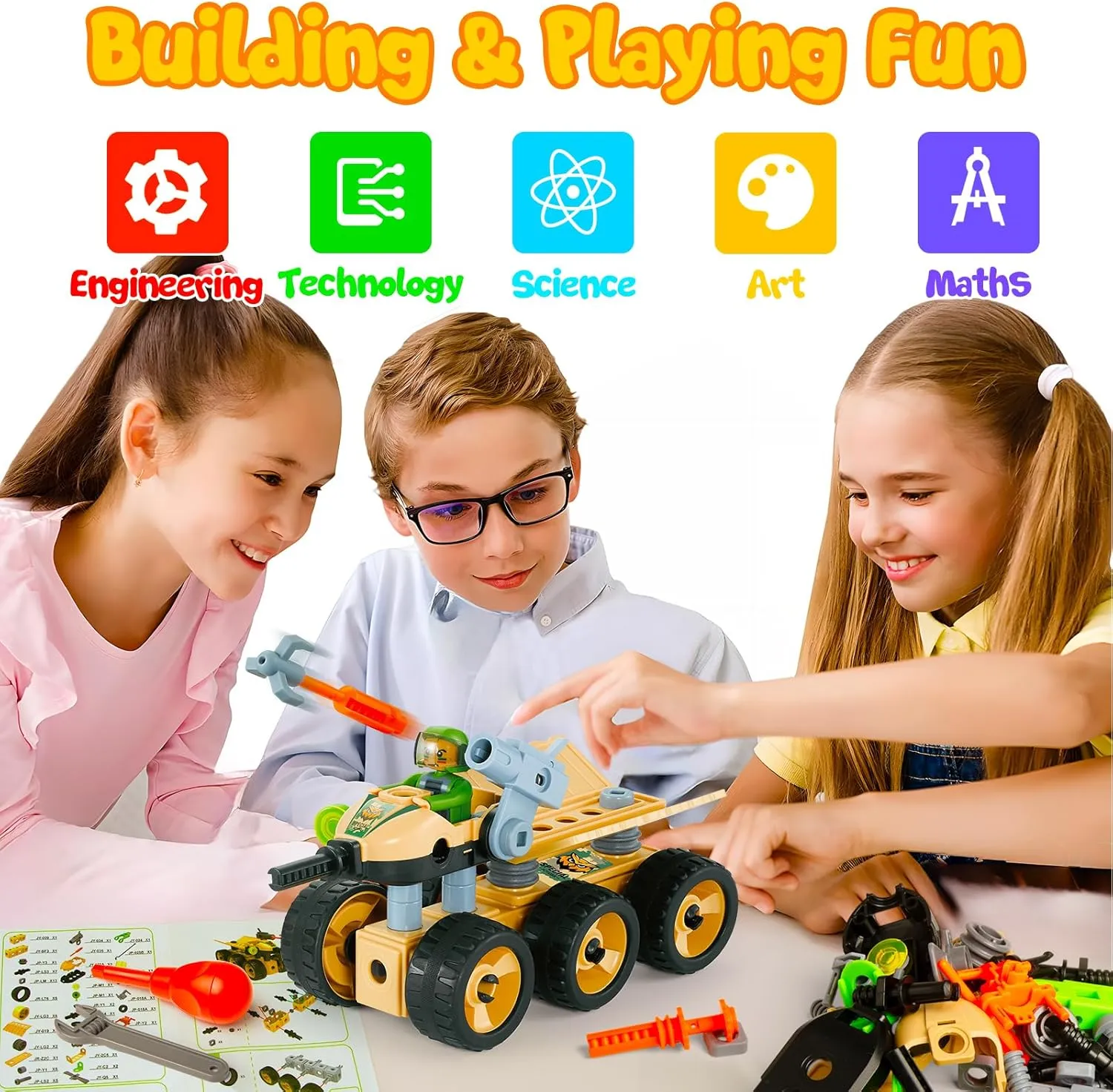 HOMETTER Stem Building Toys, Dinosaur Toys for 5  Years Old Kids, Engineering Toys Creative Set, Christmas Ideas Gift for Boys Age 5 6 7 8 9 10  Years Old
