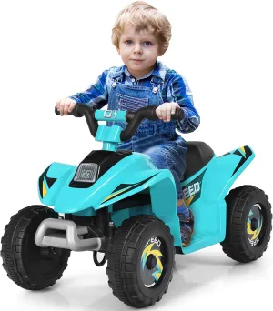 HOMGX Kids ATV, Electric Mini Quad w/Anti-Slip Wheels, 6V Battery Powered Four Wheelers for Boys w/ 2 Speeds, Forward/Reverse Switch, Ride On Toy Car, Motorized 4 Wheeler for Kids (Blue)
