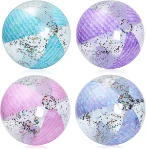 Honoson Mermaid Beach Ball 16 Inch Jumbo Inflatable Beach Ball Mermaid Party Favors Pool Toys with Inflator for Party Games Swimming Pool Water Birthday Sea Favor