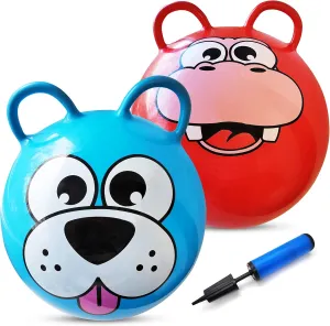 Hopper Balls for Kids (2 Pack) 20 Inch Bouncing Ball with 2 Handle Bouncing Jumping Ball for Toddlers, Kids 3  (2 Pack) Colors May Very