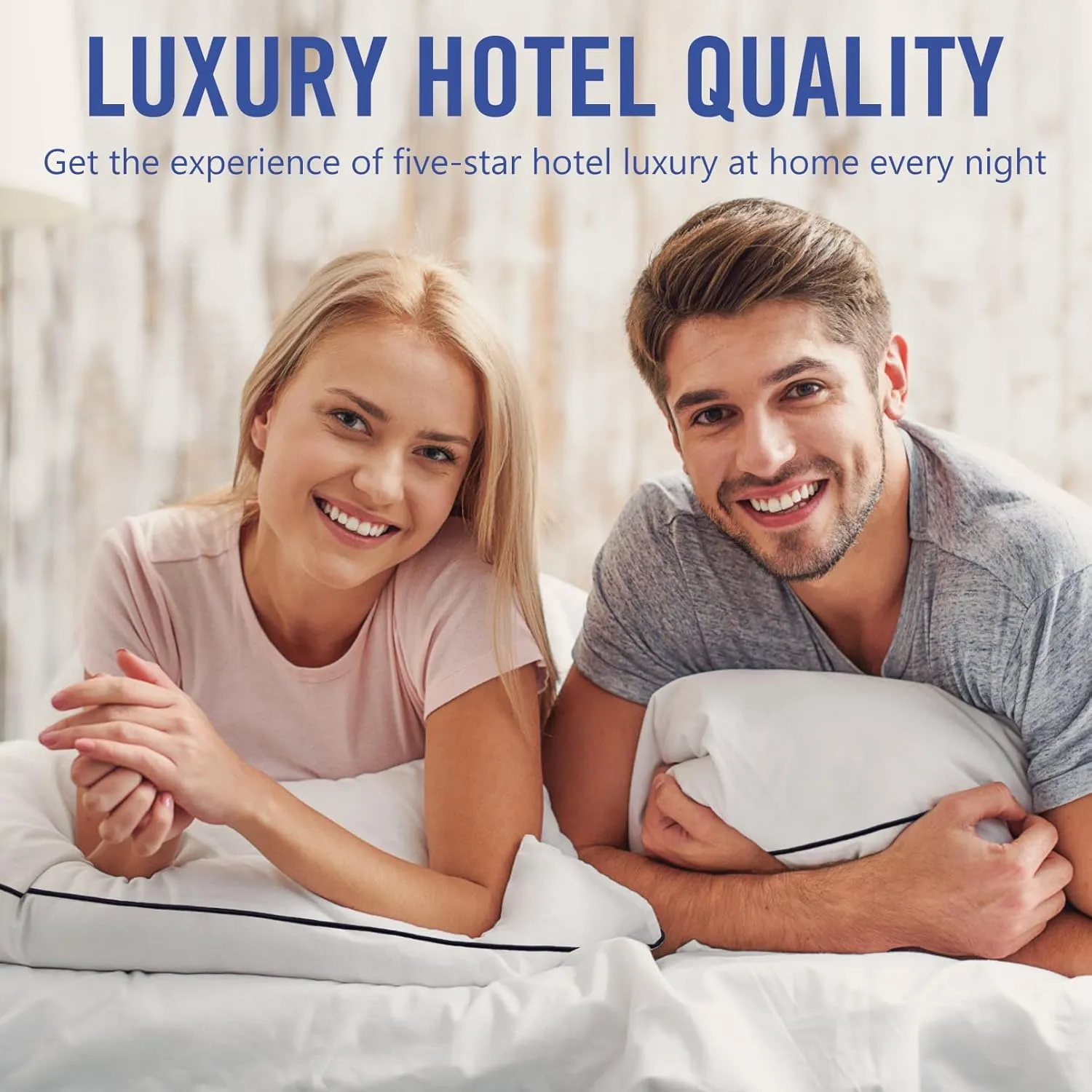 Hotel Collection Bed Pillows for Sleeping 2 Pack King Size Cooling Pillows Set of 2 for Back, Stomach or Side Sleepers, Super Soft Down Alternative Microfiber Filled Pillows