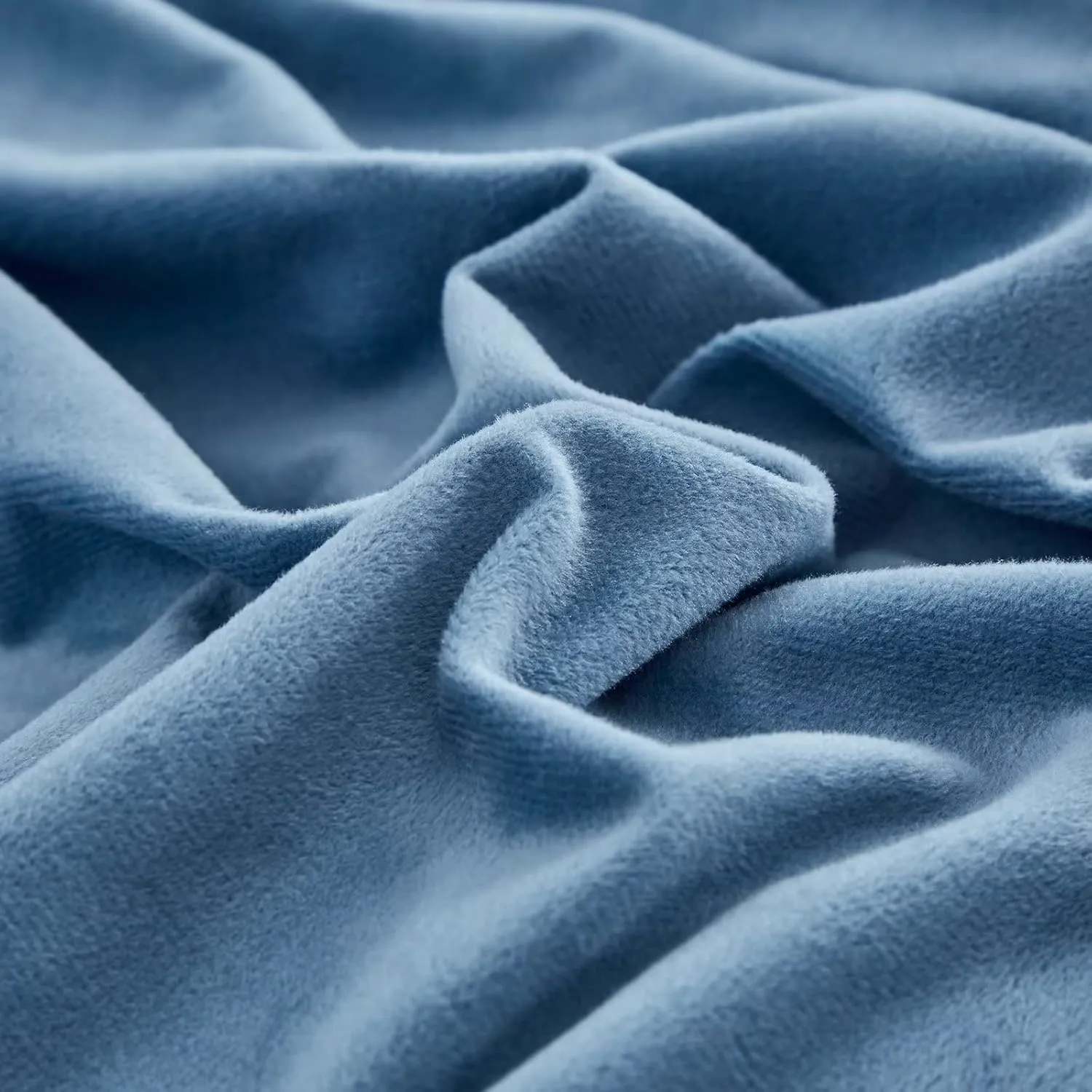Houseri Blue Velvet Comforter Set King Fluffy Dusty Bedding Sets Lake Flannel Women Furry Light Sherpa Comforters Warm Fuzzy Blanket King, King(90''*104''-Comforter)