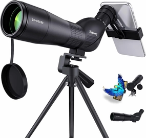 HUICOCY Spotting Scopes, 39-19m/1000m Spotting Scopes with Tripod, FMC Lens, BAK4 45 Degree Angled Eyepiece, Fogproof Scope with Phone Adapter, Carry Bag, Bird Watching Wildlife Scenery