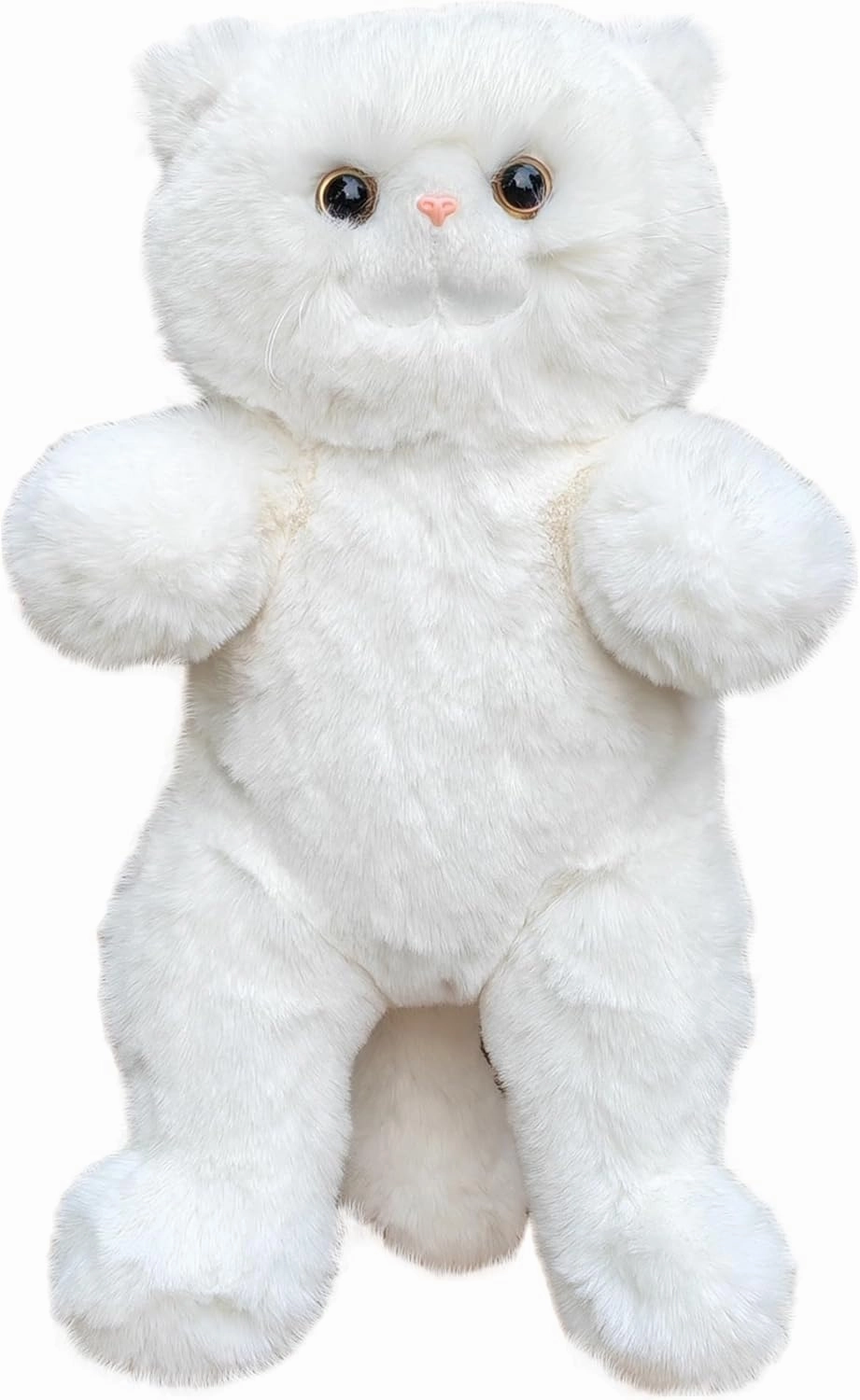 HUIJUFU Realistic Cat Plush Toy 45CM/18Inch- Stuffed Animal Plushie, Lifelike Stuffed Cat, Soft Plush Toy, Peluche de Gato(White)