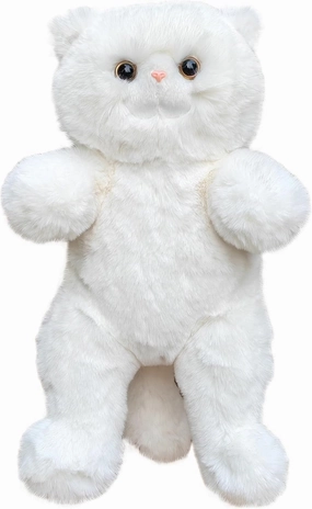 HUIJUFU Realistic Cat Plush Toy 45CM/18Inch- Stuffed Animal Plushie, Lifelike Stuffed Cat, Soft Plush Toy, Peluche de Gato(White)