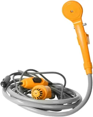 HXBER Car Outdoor Shower, Portable Outdoor Shower Kit, 12V Camping Showers with Water Pump, 6 Meter Cable with Cigarette Lighter Plug, Max 2.5L Water Per Minute