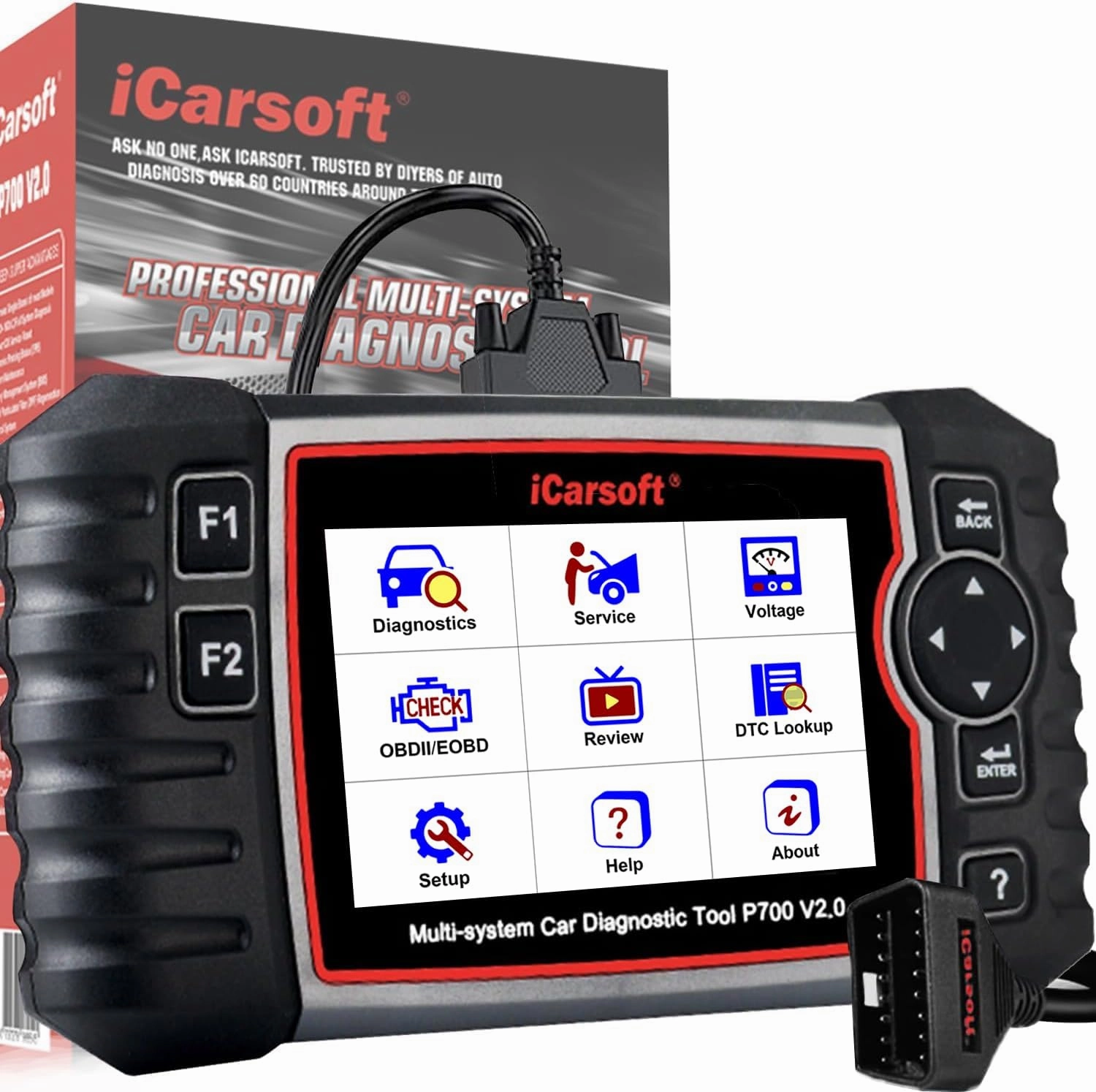 iCarsoft Auto Diagnostic Scanner P700 V2.0 for Porsche with Engine/Transmission/ABS/Airbag Diagnosis Scan,OBD2 Code Reader with Oil Reset EPB ETC Battery/O2 Sensor/EVAP Test