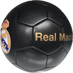 Icon Sports Black Limited Edition Compatible with Real Madrid Soccer Ball Officially Licensed Player Ball Size 5 (Shiny Fabric) S Grade