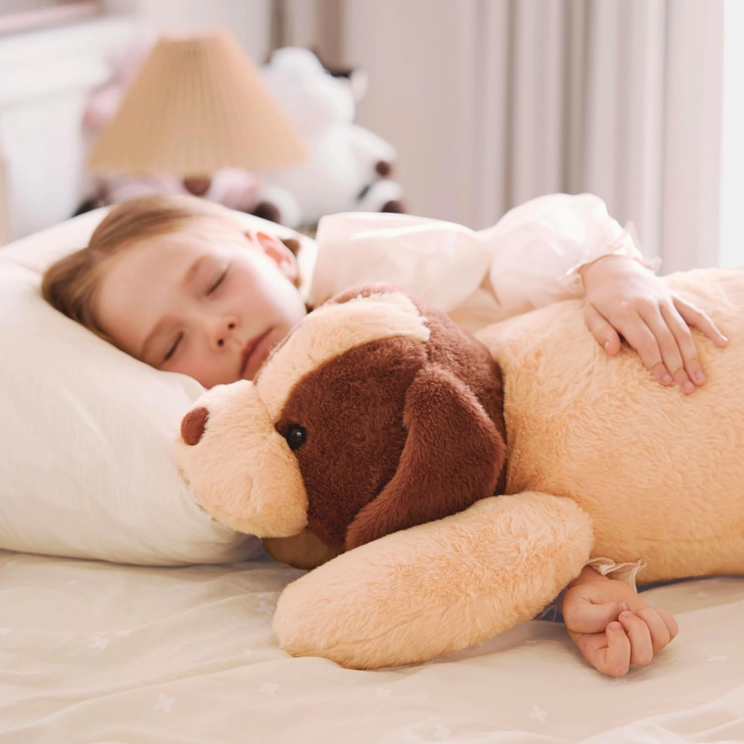 IKASA 5lbs Weighted Stuffed Animal Dog,27.5 inches Plush Toy Giant Large Big Jumbo Soft Puppy,Huge Size Cute Fat Plushie,Gift for Kids