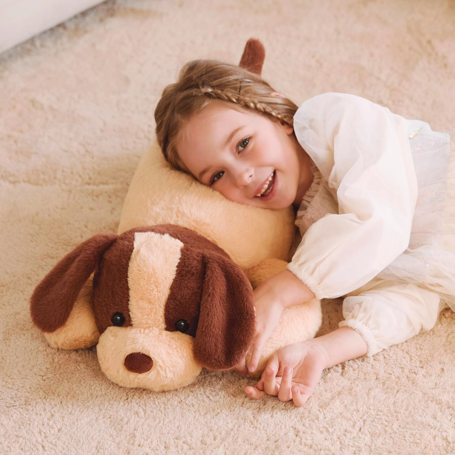 IKASA 5lbs Weighted Stuffed Animal Dog,27.5 inches Plush Toy Giant Large Big Jumbo Soft Puppy,Huge Size Cute Fat Plushie,Gift for Kids