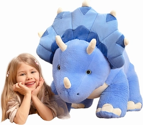 IKASA Giant Triceratops Dinosaur Stuffed Animal Plush Toy,30" Soft Big Large Jumbo Toys,Huge Size Cute Fluffy Plushy Oversized Plushie,Gifts for Kids
