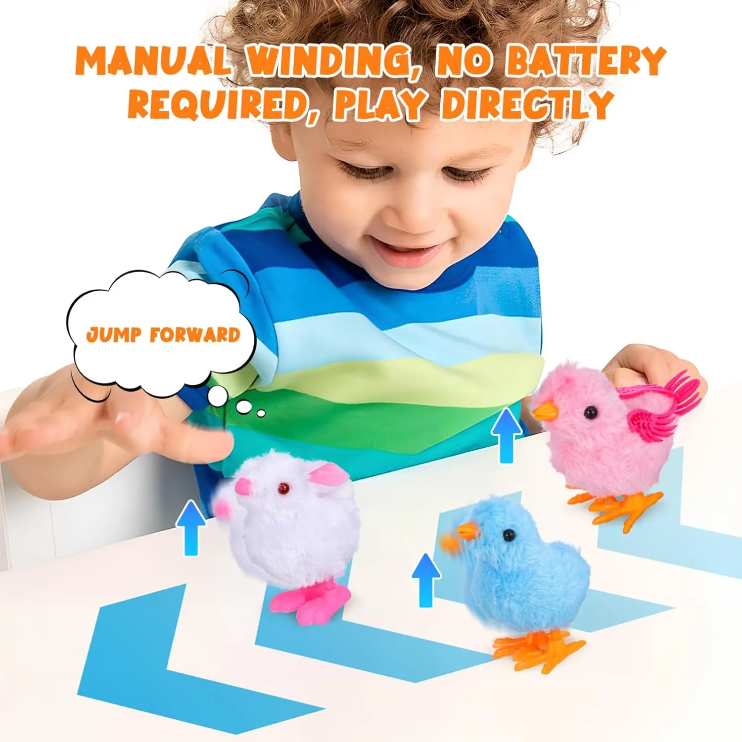 IMIKEYA 11PCS Wind Up Chicks Bunny Toys: Colorful Wind-Up Jumping Chick Chicken Toy Plush Chicks Wind Up Toys for Kids Toddlers Easter Egg Hunt Basket Stocking Goodie Bags Easter Party Favors