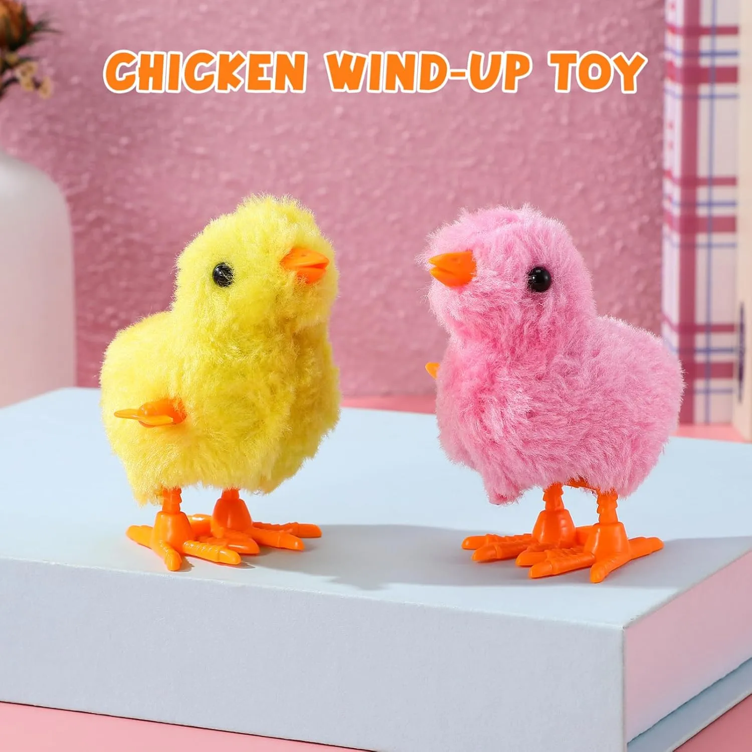 IMIKEYA 11PCS Wind Up Chicks Bunny Toys: Colorful Wind-Up Jumping Chick Chicken Toy Plush Chicks Wind Up Toys for Kids Toddlers Easter Egg Hunt Basket Stocking Goodie Bags Easter Party Favors