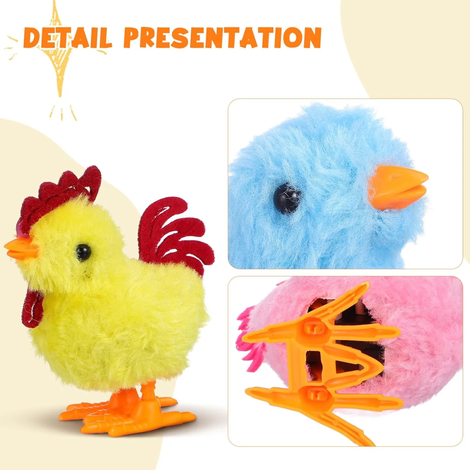 IMIKEYA 11PCS Wind Up Chicks Bunny Toys: Colorful Wind-Up Jumping Chick Chicken Toy Plush Chicks Wind Up Toys for Kids Toddlers Easter Egg Hunt Basket Stocking Goodie Bags Easter Party Favors