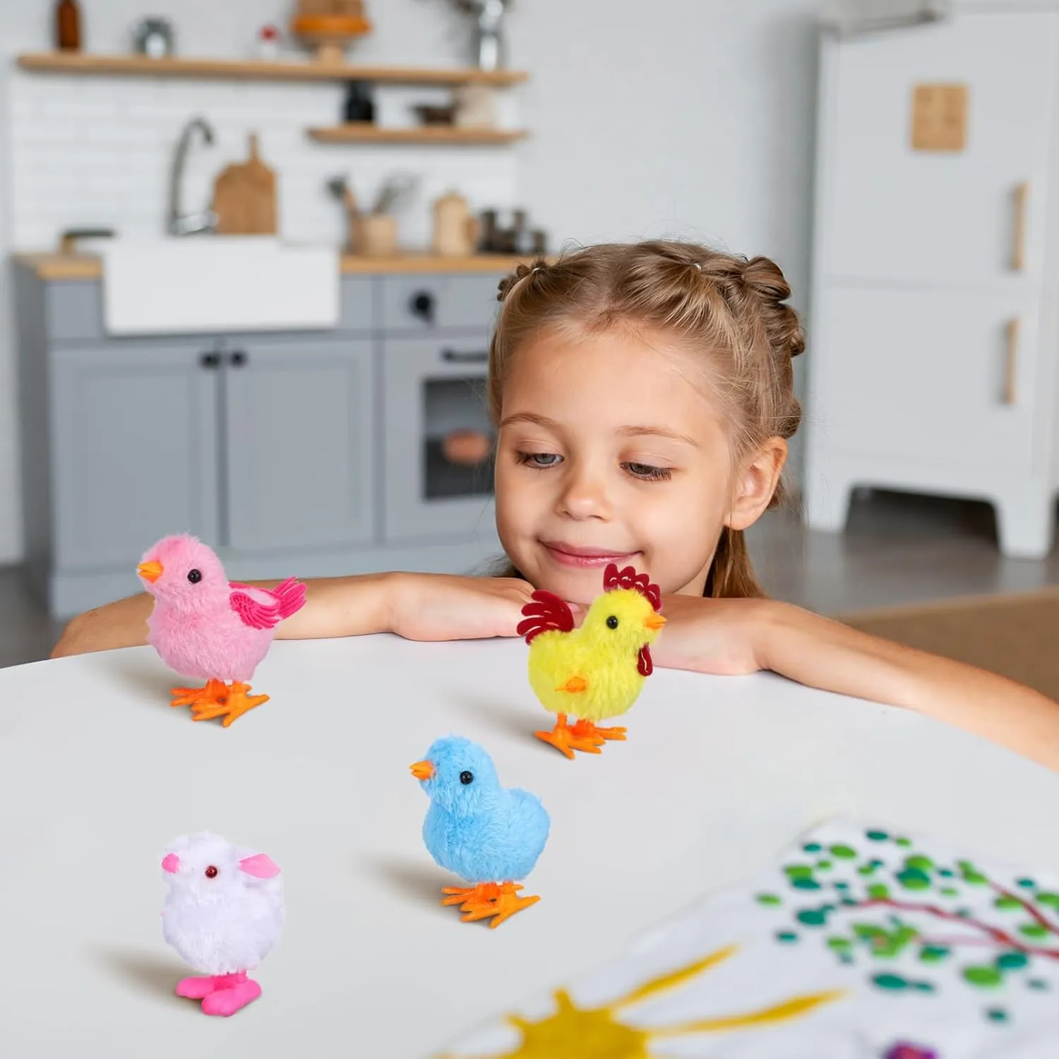 IMIKEYA 11PCS Wind Up Chicks Bunny Toys: Colorful Wind-Up Jumping Chick Chicken Toy Plush Chicks Wind Up Toys for Kids Toddlers Easter Egg Hunt Basket Stocking Goodie Bags Easter Party Favors