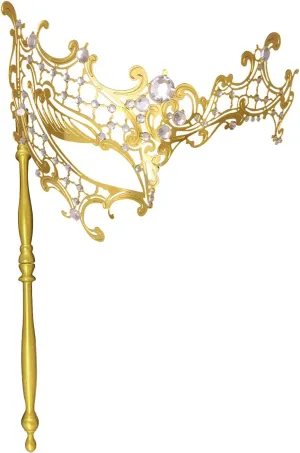 IncreDecor Masquerade Mask for Women - Shiny Metal Mask for Halloween & Mardi Gras Parties
