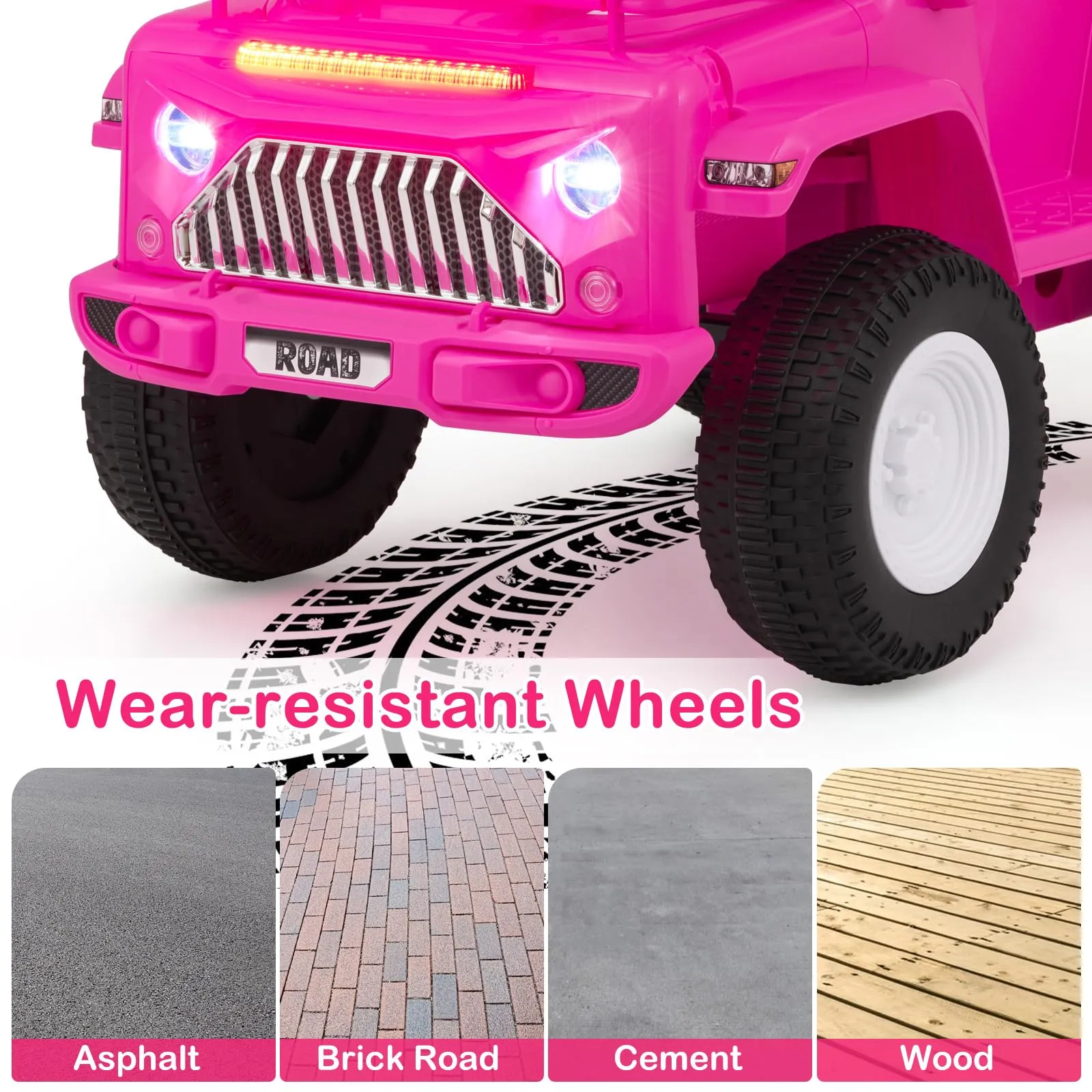 INFANS Kids Ride on Car, 6V Battery Powered Electric Vehicle ATV for Toddlers with Foot Pedal, Music