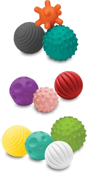 Infantino Textured Multi Ball Set - Toy for Sensory Exploration and Engagement for Ages 6 Months and up, 10 Piece Set, Small