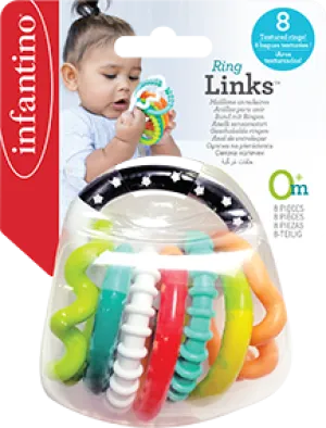 Infantino- Textured Ring Links-Multicolor