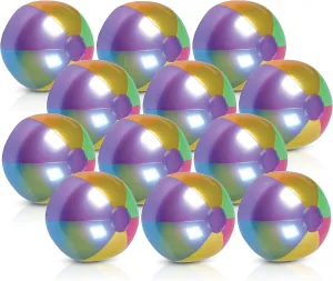 Inflatable Beach Ball 18" for Kids and Adults, Metallic Rainbow Colors, Tropical Party Decorations, Summer Fun for Families, Easy to Inflate, Durable Pool Toys for Kids, Bulk Beach Balls