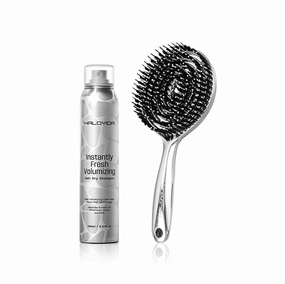 Instant Fresh Volumizing Invisible Dry Shampoo for All Hair Types (5.07 fl. oz)   Anti-Static Hollow Brush - Absorbs Oils, Adds Volume, Hydrates & Refreshes Hair