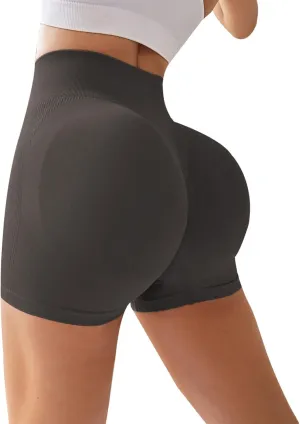 Intensify Workout Shorts for Women Women Butt Lifting Shorts Pockets High Waisted Biker High Waisted Tummy Control