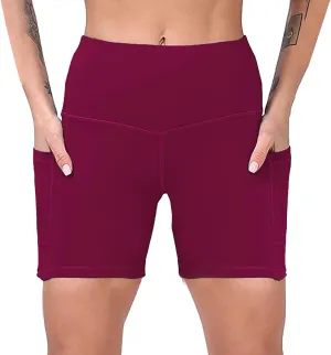Intensify Workout Shorts for Women Women Butt Lifting Shorts Pockets High Waisted Biker High Waisted Tummy Control