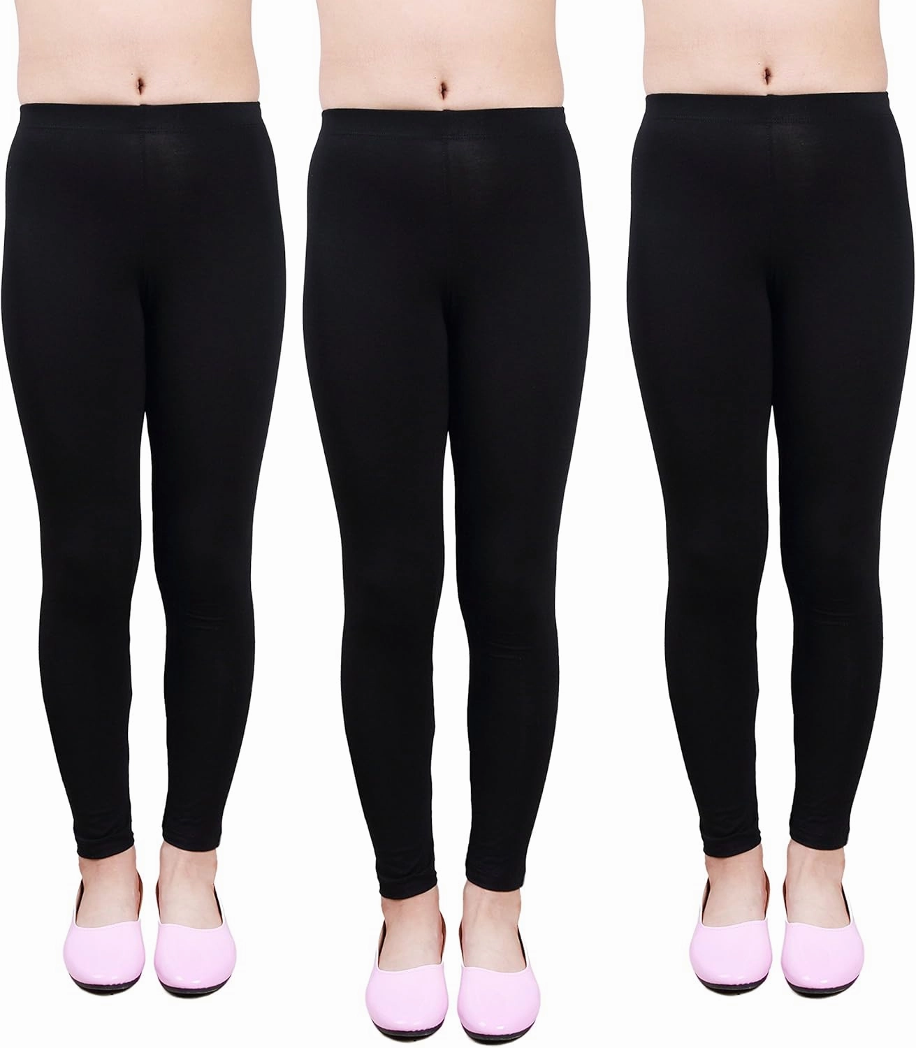 IRELIA Girls Leggings 3 Pack Modal Size 4-16 Stretchy Pants