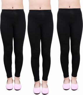 IRELIA Girls Leggings 3 Pack Modal Size 4-16 Stretchy Pants