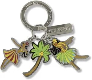 Island Hula Honeys 3-Charm Keychain