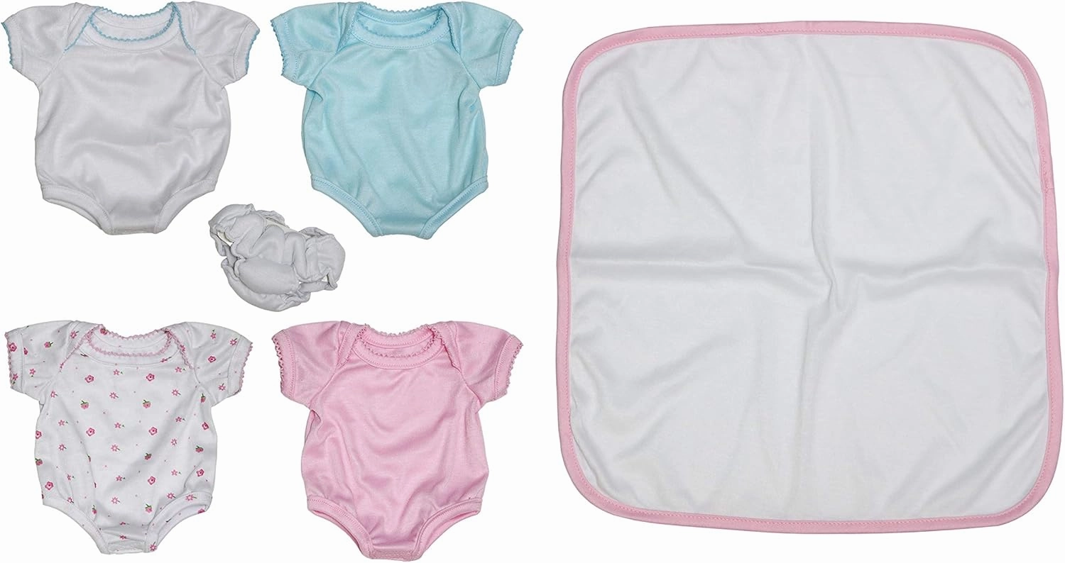 JC Toys, for Keeps! La Newborn by Berenguer Outfit Gift Set for 15-17" Dolls – 6 Pcs for Children 2 , Pink, Blue