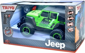 Jeep Wrangler Sahara Unlimited 1:16 Scale R/C - Green - Taiyo, 2.4GHz, Remote Control Vehicle, Authentic Design, Controller, Battery Powered Hobby Car