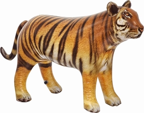 Jet Creations 40 inches L/20 inches H Inflatable Tiger Toy, Orange-Yellow with Black Stripes, Realistic Jungle Animal Figure, Perfect for Pool Fun, Home Decor, Photo Prop, Wildlife Safari Theme, 1 pc