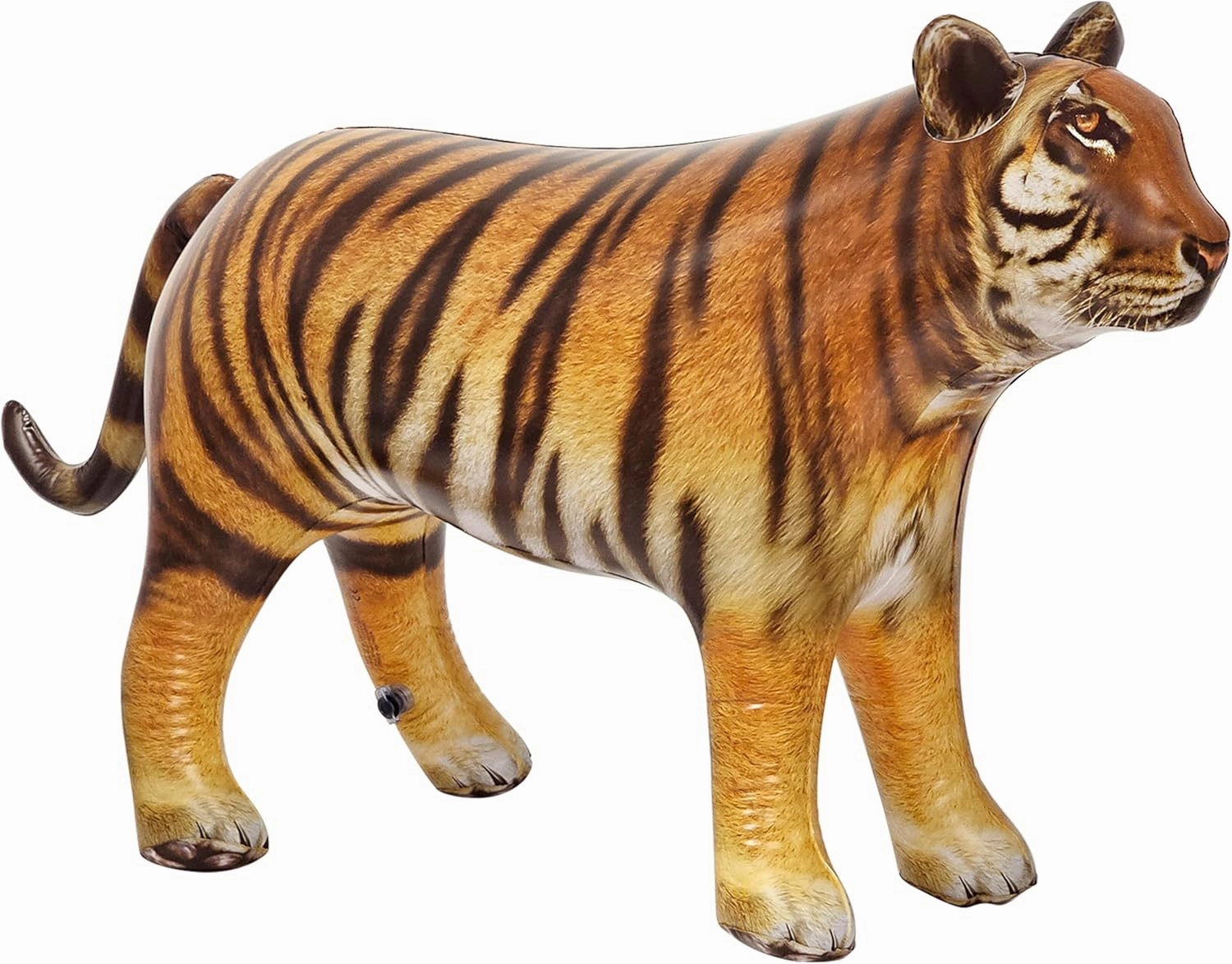 Jet Creations 40 inches L/20 inches H Inflatable Tiger Toy, Orange-Yellow with Black Stripes, Realistic Jungle Animal Figure, Perfect for Pool Fun, Home Decor, Photo Prop, Wildlife Safari Theme, 1 pc