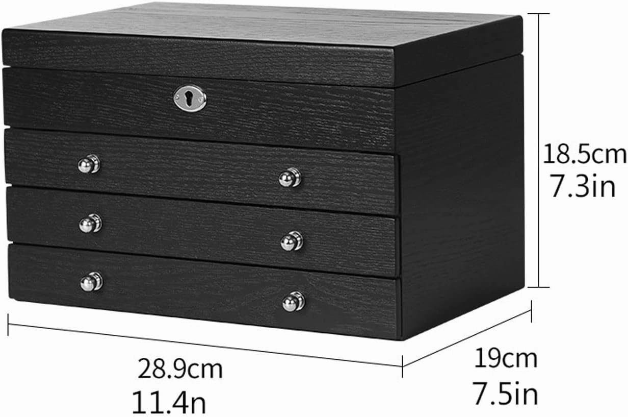 Jewelry Armoire Women's Large Jewelry Box Mirrored Watch Organizer Necklace Ring Earring Storage Lockable Gift Case Wooden Jewelry Box Jewelry Organizer(White)