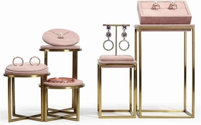 Jewelry Display Stand 5 Packs Velvet Jewelry Display Sets, Jewelry Stand Holder Watch Necklace Bracelet Organizer Ring Holder Earring Display Stand for Shows Jewelry Holder Organizer